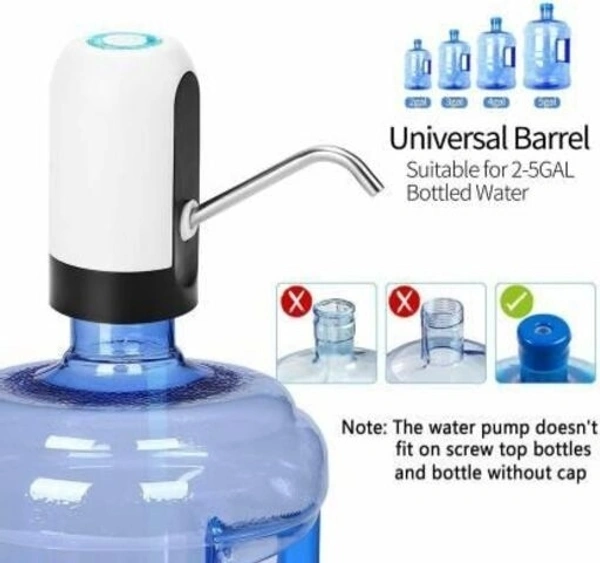 NECBAND Water Bottle Canne Pump Water Dispenser USB Charging Automatic Electric Pump Dispenser with Rechargeable Battery for 20 litre Bottled Universal Fit For 5-6 Bottles