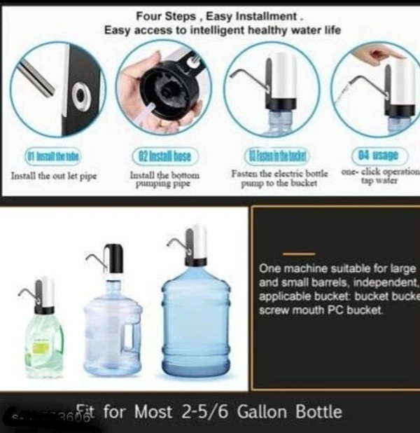 NECBAND Water Bottle Canne Pump Water Dispenser USB Charging Automatic Electric Pump Dispenser with Rechargeable Battery for 20 litre Bottled Universal Fit For 5-6 Bottles