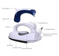RUSHAAN TRADERS New White Folding Portable Iron Compact Touchup and Perfect Portable Foldable Travel Iron 750W Consumption COLLAR For Indian Plug