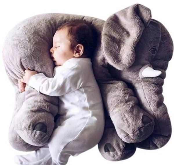Giant Gray  Elephant Plush Toy for Baby – Soft Cuddle Pillow / Stuffed Animal - BROWN