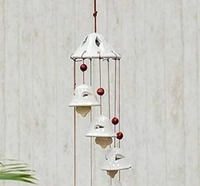 Handcrafted Ceramic Wind White 8 Bells Chime For Outdoor/Indoor/Garden/Bedroom/Balcony/Terrace
