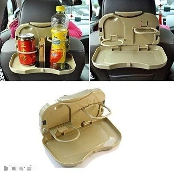 2 Layer Portable Automative Car Back Seat Hanging Dinning Tray Stand For Storage Organizer