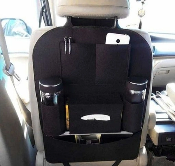 SPACE-KART Car Back Seat Storage PU Leather MultiPack Pocket Organizer Perfect For Organizing Common Travel Accessories