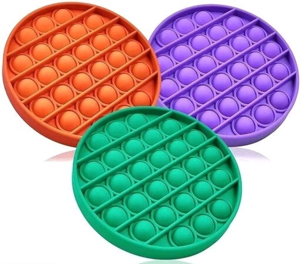 VISHUMOBOO Popit Fidget Toys, Push Pop Bubble Fidget Sensory Toys Non Toxic Flexiable Weigjtless Circle toy Suitable For All Ages(Above 3Yrs)Combo pack of 3 Circle - Circle