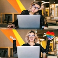 VISHUMOBOO Popit Fidget Toys, Push Pop Bubble Fidget Sensory Toys Non Toxic Flexiable Weigjtless Circle toy Suitable For All Ages(Above 3Yrs)Combo pack of 3 Circle - Circle