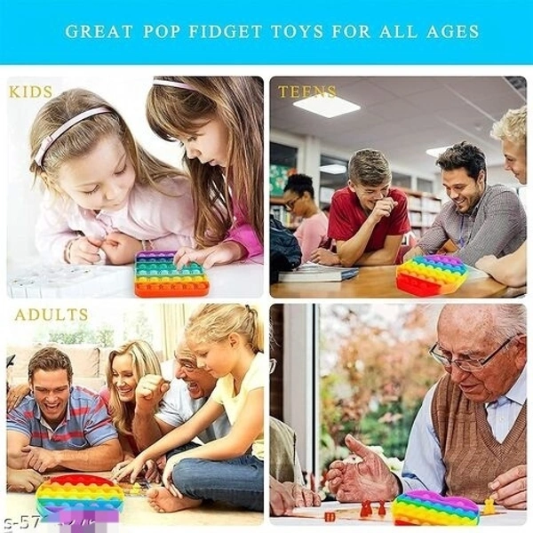 VISHUMOBOO Popit Fidget Toys, Push Pop Bubble Fidget Sensory Toys Non Toxic Flexiable Weigjtless Circle toy Suitable For All Ages(Above 3Yrs)Combo pack of 3 Circle - Circle