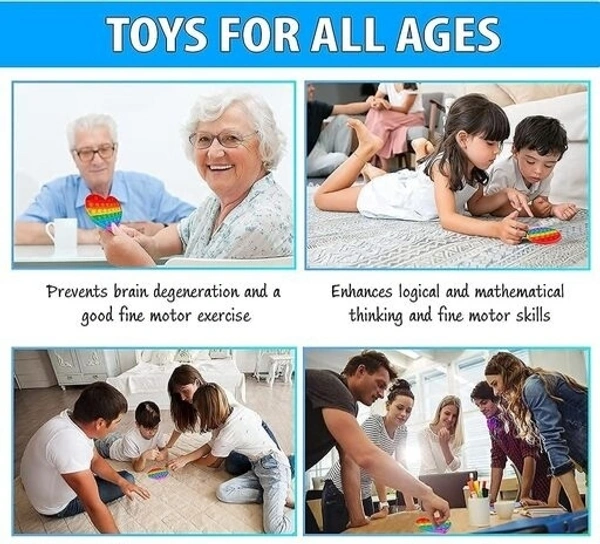 VISHUMOBOO Popit Fidget Toys, Push Pop Bubble Fidget Sensory Toys Non Toxic Flexiable Weigjtless Circle toy Suitable For All Ages(Above 3Yrs)Combo pack of 3 Circle - Circle