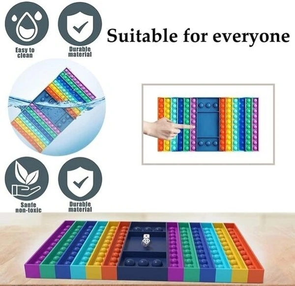 Big PopFidget Popit Rainbow Colour Jumbo Popit with 2 Dice For 2 Players above age 3+ Board Game