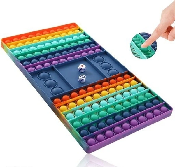 Big PopFidget Popit Rainbow Colour Jumbo Popit with 2 Dice For 2 Players above age 3+ Board Game