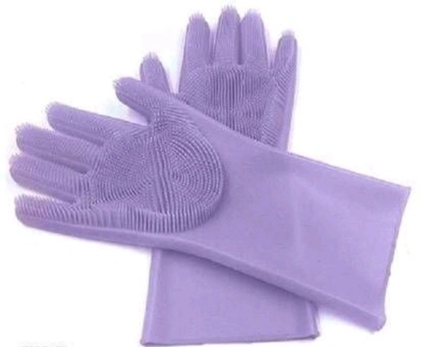 Magic Washing Dish /Cleaning Washing Gloves,Silicon Cleaning Gloves,Silicon Hand Gloves for kitchen/Bathroom/Car Cleaning - pink