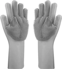 Magic Washing Dish /Cleaning Washing Gloves,Silicon Cleaning Gloves,Silicon Hand Gloves for kitchen/Bathroom/Car Cleaning - pink