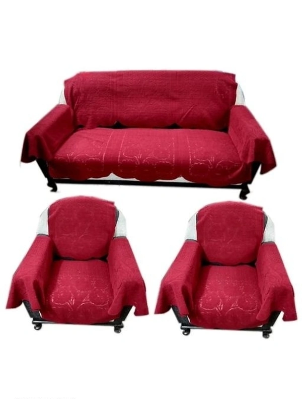 MAHDEV Cotton 16 pièces Floral printed Sofa Set cover - Marroon