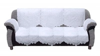 Reversable Cotton 5 Seater Sofa Cover With 6 Pieces Arms cover And 1 Center Table Cover Use Both Side, Living Room, Drawing Room, Bedroom, Guest Room (Set Of17, White) - White