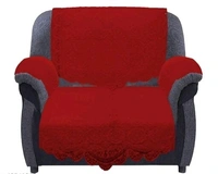 Reversable Cotton 5 Seater Sofa Cover With 6 Pieces Arms cover And 1 Center Table Cover Use Both Side, Living Room, Drawing Room, Bedroom, Guest Room (Set Of17, White) - Maroon