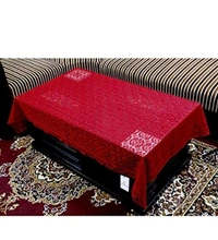 Reversable Cotton 5 Seater Sofa Cover With 6 Pieces Arms cover And 1 Center Table Cover Use Both Side, Living Room, Drawing Room, Bedroom, Guest Room (Set Of17, White) - Maroon