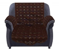 Reversable Cotton 5 Seater Sofa Cover With 6 Pieces Arms cover And 1 Center Table Cover Use Both Side, Living Room, Drawing Room, Bedroom, Guest Room (Set Of17, White) - Brown