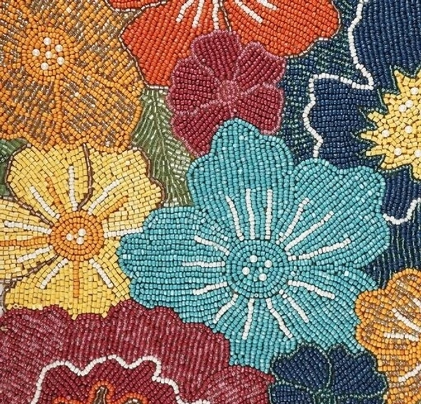 Craftmanship Beautiful Beaded Multicolour Rectangle Table Runner For Center Table 13×36 Inch long Occasional Decoration placemats