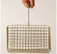 KB Handicraft Rectangle Metal Copper Witoutlid Fruit/Vegetable/Kitchen Organizers Copper colour Basket Basket For Kitchen Living Room