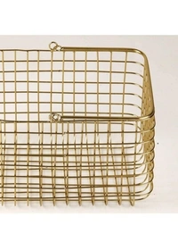 KB Handicraft Rectangle Metal Copper Witoutlid Fruit/Vegetable/Kitchen Organizers Copper colour Basket Basket For Kitchen Living Room