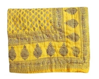Rajasthani Organic Cotton Singlebed Jaipuri Ac Quilt/Razai - Yellow