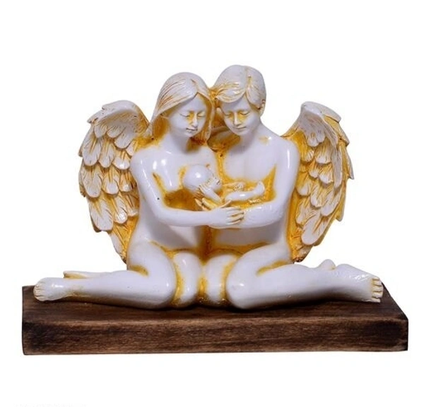 Handmade Resin & Iron material showpiece for Home decor / Tabletop Decor/ Centre piece for Room , Living Room - white, Resin