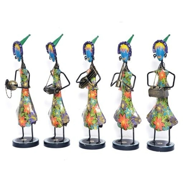 Handmade Resin & Iron material showpiece for Home decor / Tabletop Decor/ Centre piece for Room , Living Room - Green & Orange, Iron