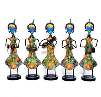 Handmade Resin & Iron material showpiece for Home decor / Tabletop Decor/ Centre piece for Room , Living Room - Green & Orange, Iron