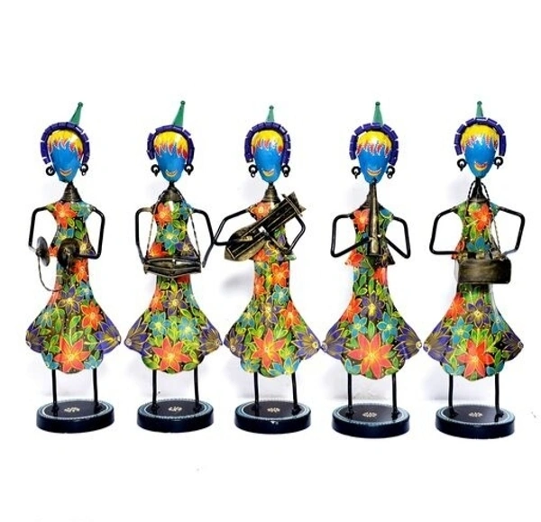 Handmade Resin & Iron material showpiece for Home decor / Tabletop Decor/ Centre piece for Room , Living Room - Green & Orange, Iron