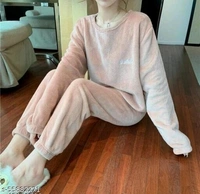 Women Winter WearNight Suit, Very Soft Fur Fleece - XL, Wool, Multipack1