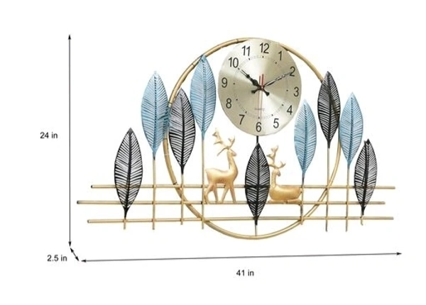 Metal Dear Wall Clock with LED Light 42 inch long for Living room/Office /Guest Room suitable for all Purpose