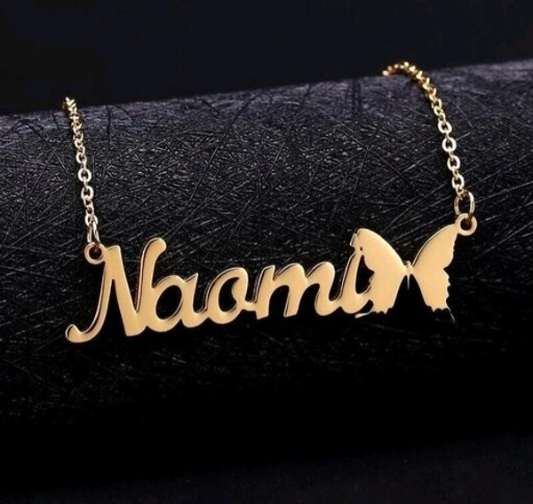 R.S Store Customized Gold plated Personalized Customized Pendant Chain Necklace For Women /Girls - Butterfly