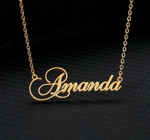 R.S Store Customized Gold plated Personalized Customized Pendant Chain Necklace For Women /Girls - cursive
