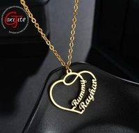 Customized Non Adjustable Gold Plated Personalized Customized Pendant Chain Necklace For Women and ladies - Cursive
