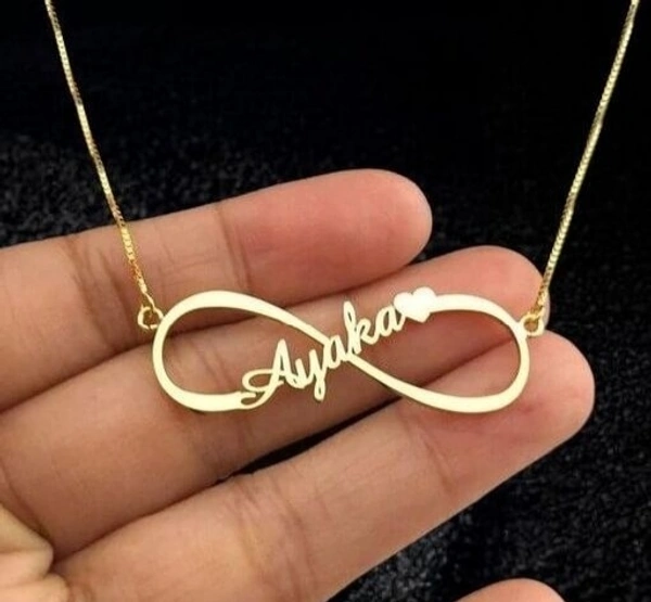 Customized Non Adjustable Gold Plated Personalized Customized Pendant Chain Necklace For Women and ladies - Cursive