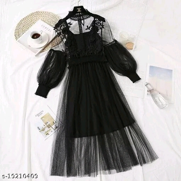 Classic Net Designer Women Kurti - Grey, Net, S, pack of1