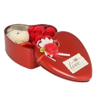 Roses and TeddyBear with Heart Shape Beautiful Box perfect Valentin Gift for His/Her ,Kids, Parents For Everyone - RED