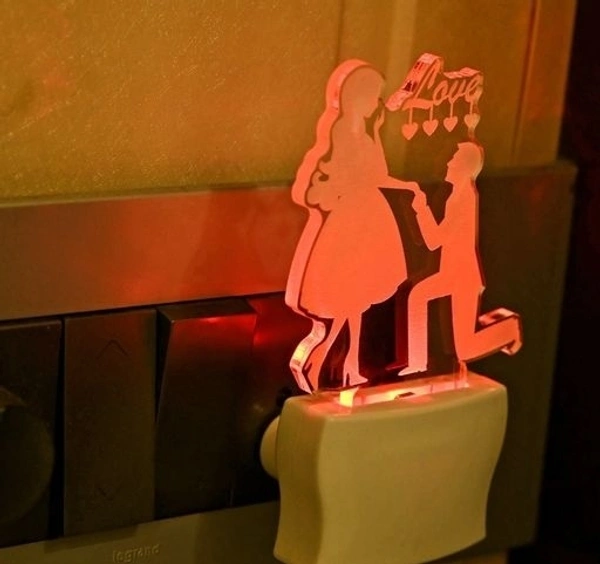Love Couple with 3D Illusion Night Lamp fir Home Decoration For Bed Room Decoration lightning Gifts Perfect for Valentine/Girl Friend /Boy Friend - love Couple with Umbrella