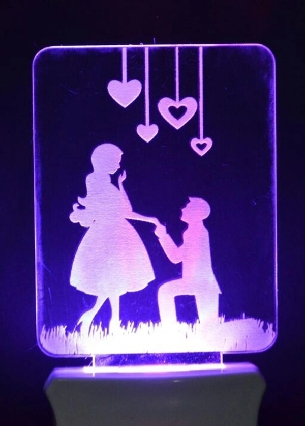 Love Couple with 3D Illusion Night Lamp fir Home Decoration For Bed Room Decoration lightning Gifts Perfect for Valentine/Girl Friend /Boy Friend - love Couple with Umbrella