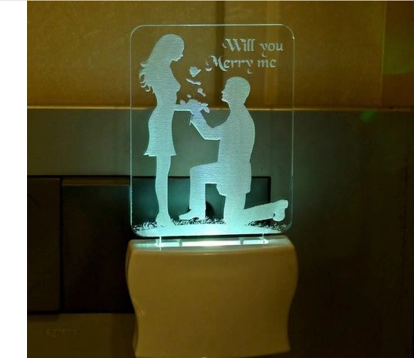 Love Couple with 3D Illusion Night Lamp fir Home Decoration For Bed Room Decoration lightning Gifts Perfect for Valentine/Girl Friend /Boy Friend - love Couple with Umbrella