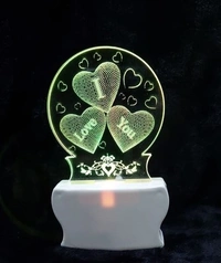 I Love You 3D Illusion LED 7 Colour light Acryclic Light lamp For Valentine Day