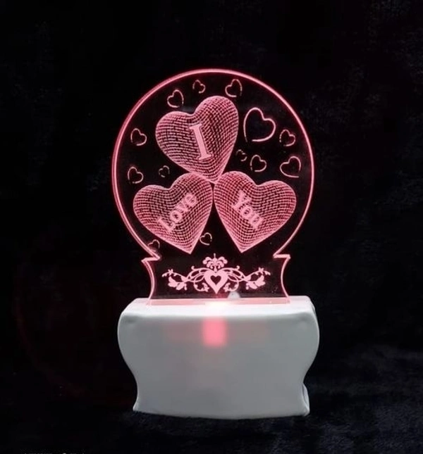 I Love You 3D Illusion LED 7 Colour light Acryclic Light lamp For Valentine Day