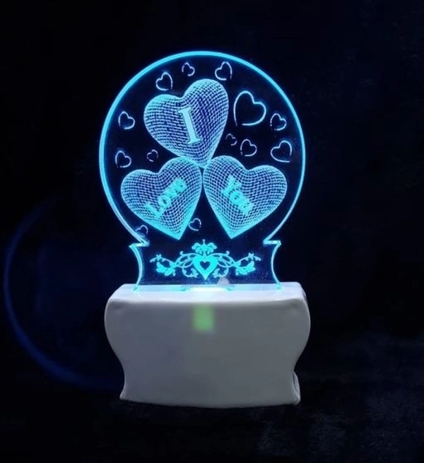 I Love You 3D Illusion LED 7 Colour light Acryclic Light lamp For Valentine Day