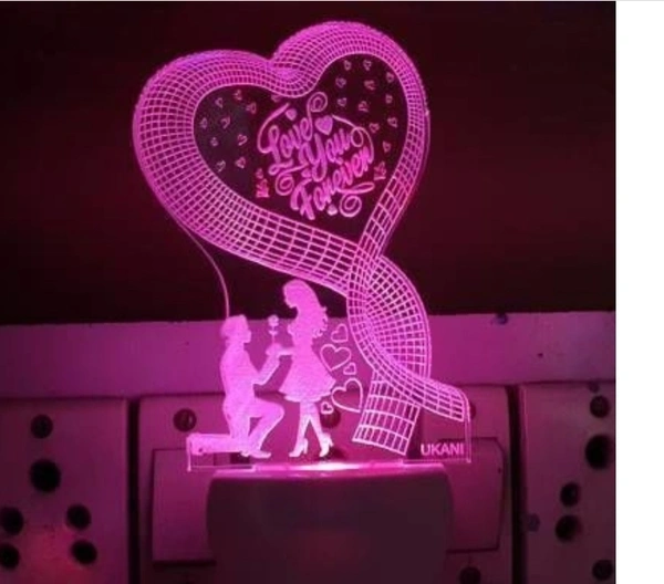 Louve You Forever 3D Illusion LED NIGHT LAMP with 7 Led Colour Changing perfect Gift For You