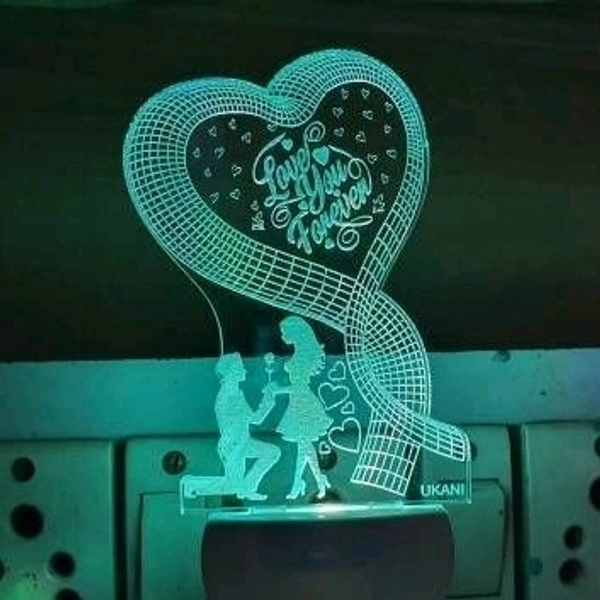 Louve You Forever 3D Illusion LED NIGHT LAMP with 7 Led Colour Changing perfect Gift For You