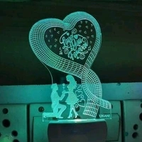 Louve You Forever 3D Illusion LED NIGHT LAMP with 7 Led Colour Changing perfect Gift For You
