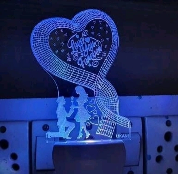Louve You Forever 3D Illusion LED NIGHT LAMP with 7 Led Colour Changing perfect Gift For You
