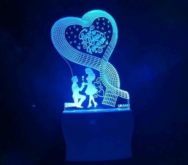 Louve You Forever 3D Illusion LED NIGHT LAMP with 7 Led Colour Changing perfect Gift For You