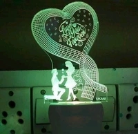 Louve You Forever 3D Illusion LED NIGHT LAMP with 7 Led Colour Changing perfect Gift For You
