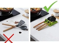 Modern Plastic Spatula / Cutlery holder with 4 slots Spoon Rests Mat Stand Heat Resistant Cooking Spatula Holder Tray