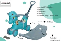 DLX Horse Ride -on Musical Toy Rockers for Kids Rockers Indoors and Outdoors - Sea Green